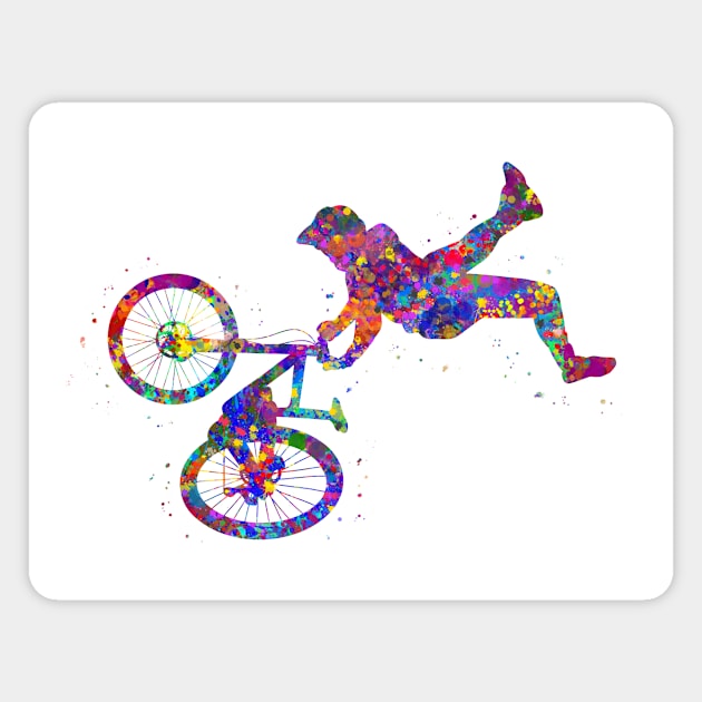 Downhill mountain biker Magnet by Yahya Art